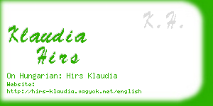 klaudia hirs business card